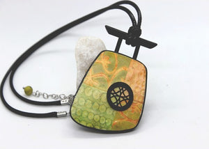 Collier "Olka" vert/orange